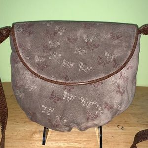 Bottega Veneta vtg butterfly print suede purse
